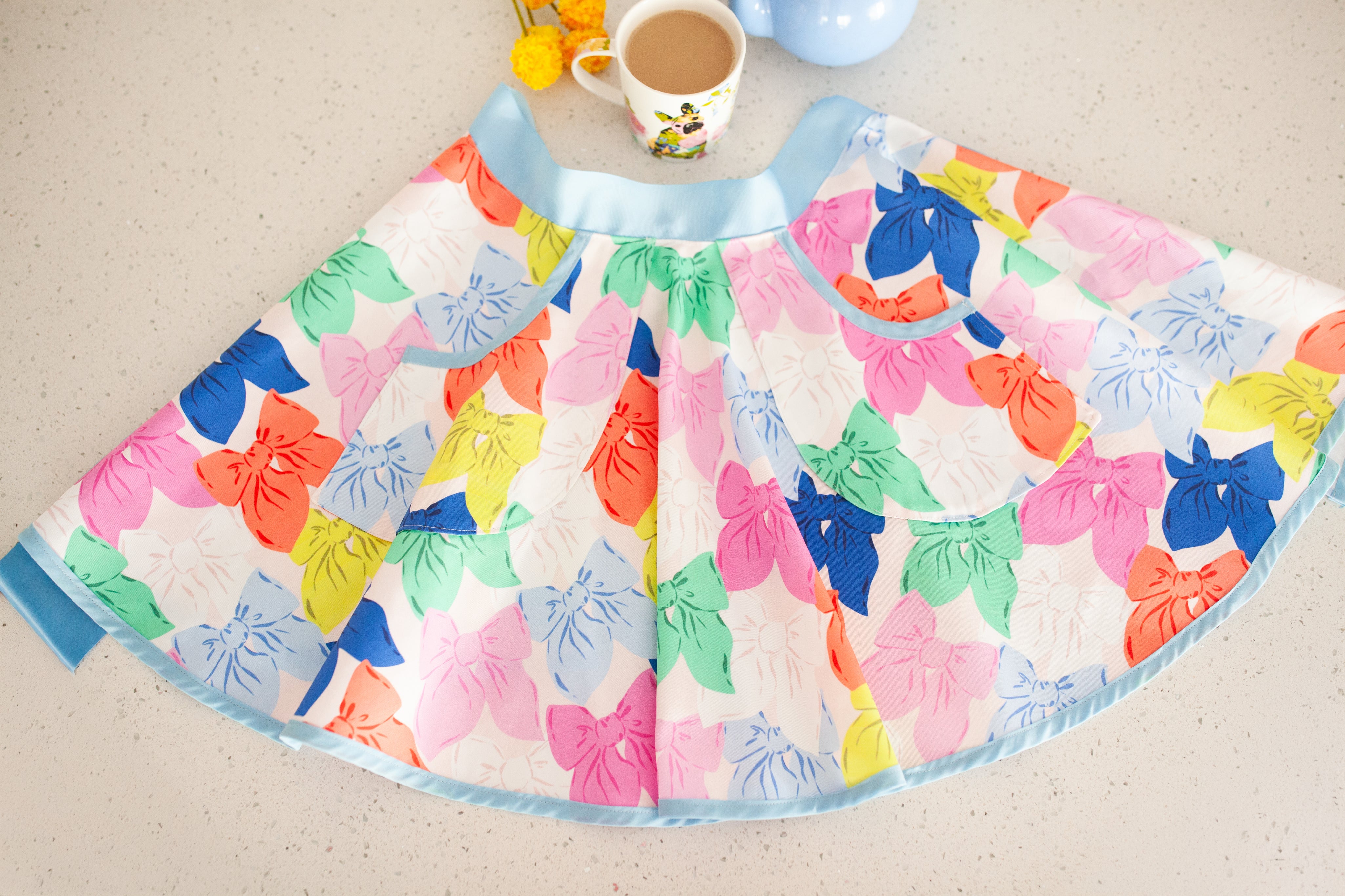 Vibrant Bows Half Apron