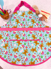 Pink Snowy Sweets Gingerbread Apron - Adult